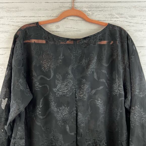 Victoria’s Secret Vintage Black Lace Mesh Topper Blouse Size S - Picture 5 of 8